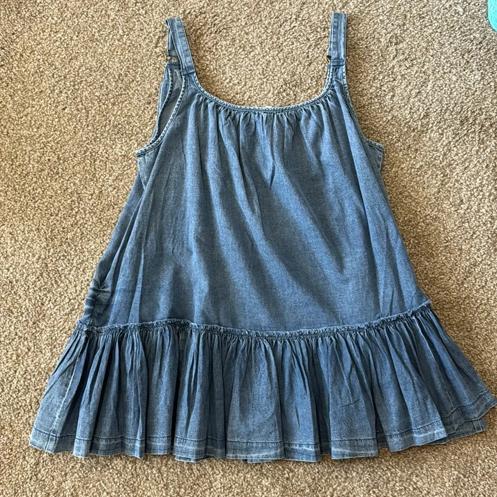 easel Blue Denim Ruffle Sundress - Picture 4 of 5